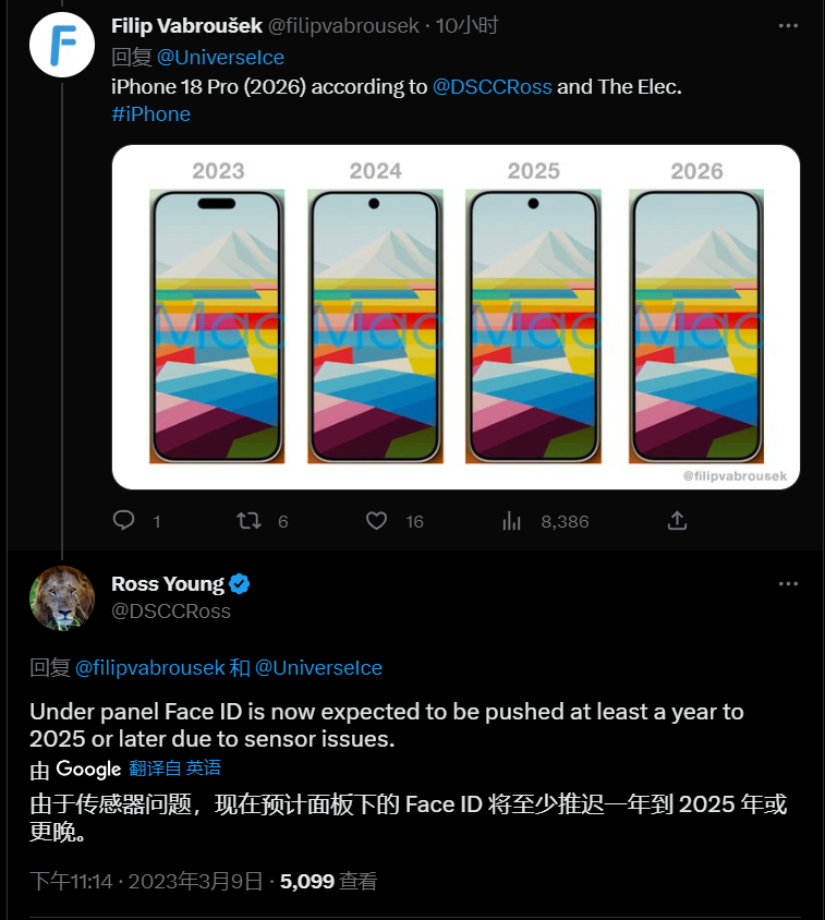 苹果iPhone手机最早到2025年才会有屏 Face ID？线刷宝资讯