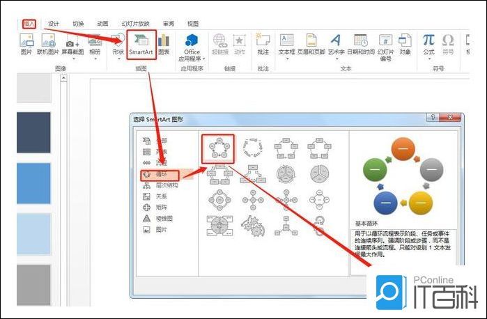 如何在PPT里面插入一个循环流程图 在PPT里面插入一个循环流程图方法【教程】