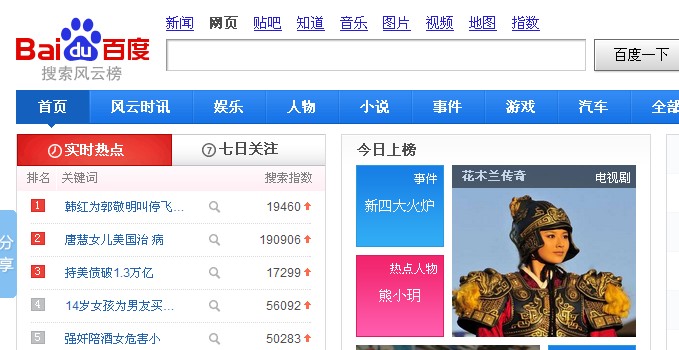 百度搜索风云榜关键词有什么用