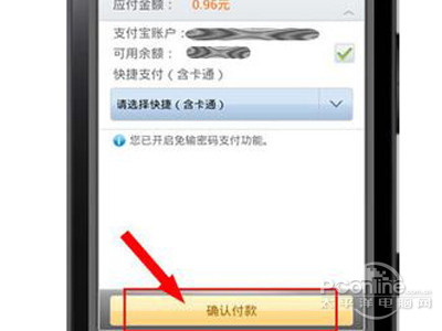进入支付宝的付款界面