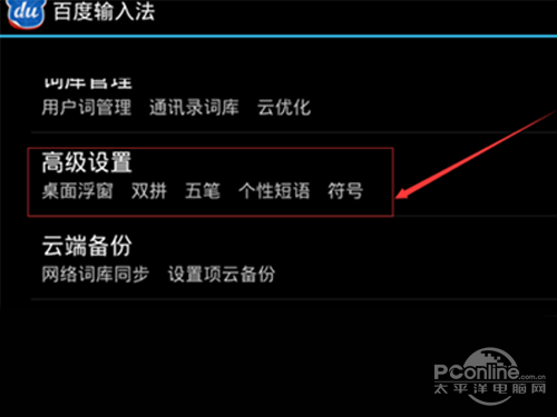 找到高级设置选项
