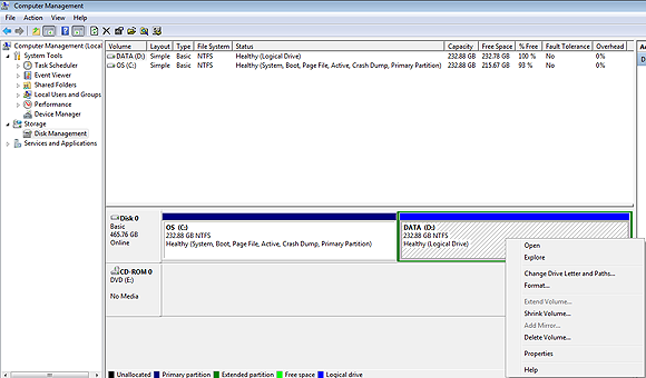 Win7 下如何分割硬盘
