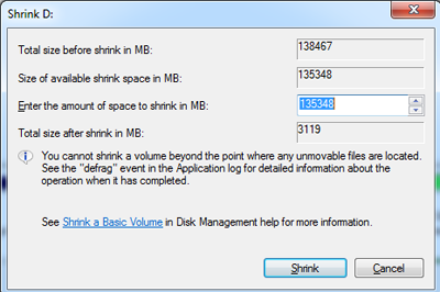 Win7 下如何分割硬盘