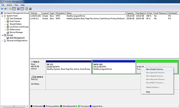 Win7 下如何分割硬盘